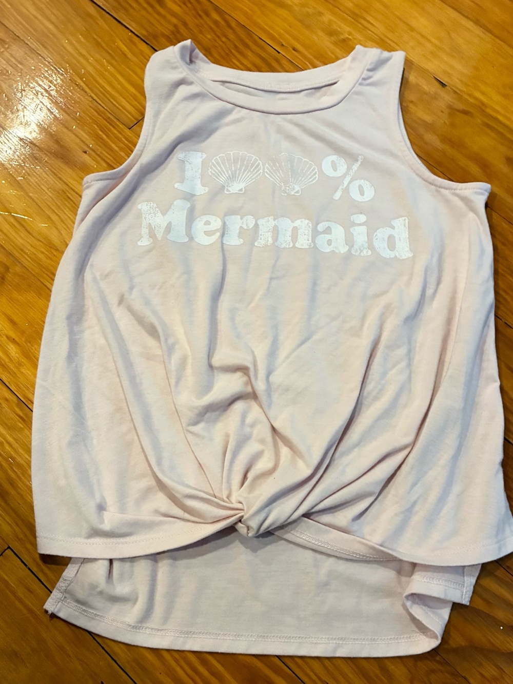 art class Light Pink 100% Mermaid' Twist Front Tank Top Girls M 7/8
